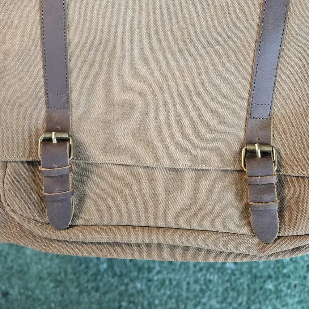 SMRITI Vintage Canvas Messenger Bag for Men 15.6-16 inch Laptop Large, Coffee